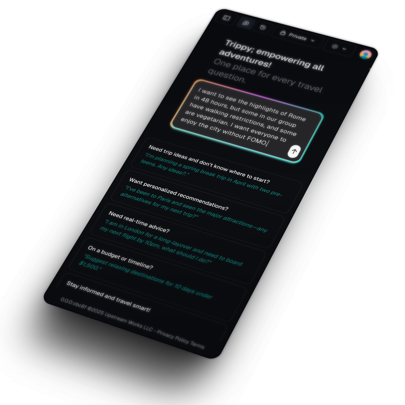 Trippy App Interface